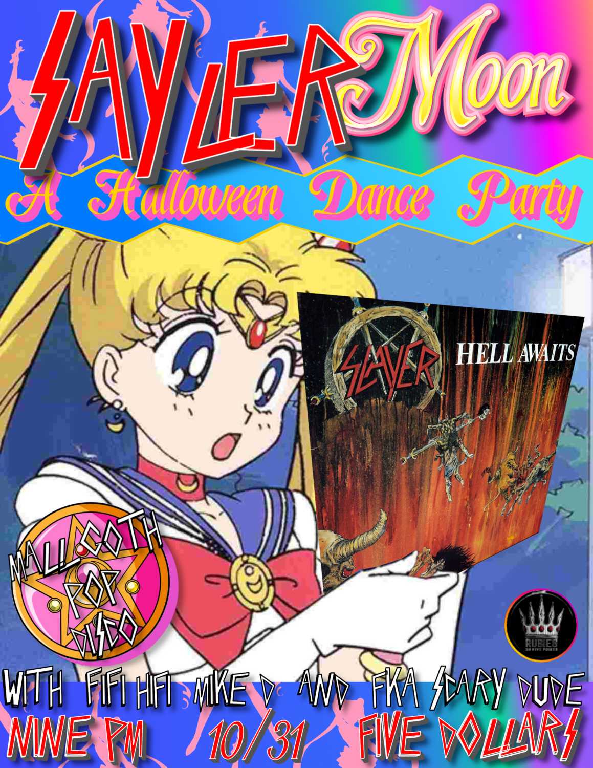 SAYLER MOON A MALLGOTH POP & DISCO HALLOWEEN PARTY Rubies on Five Points